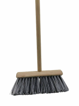 Hillbrush 10.5inch B/W Stiff Poly Yard Broom Complete Hillbrush 10.5inch B/W Stiff Poly Yard Broom Complete